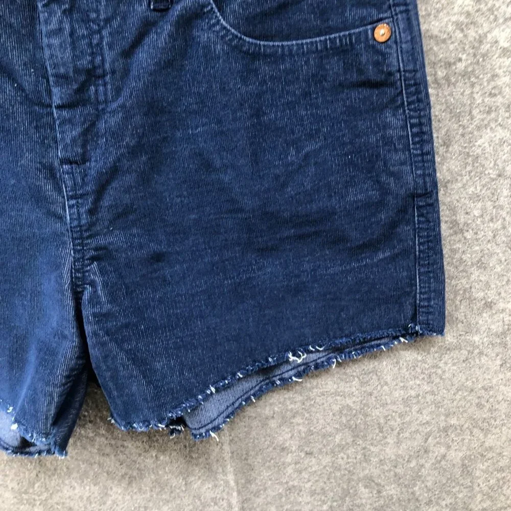 Gap Corduroy Shorts Womens 10 Blue Cutoff Frayed Stretch Dark Blue 10'' Rise‎